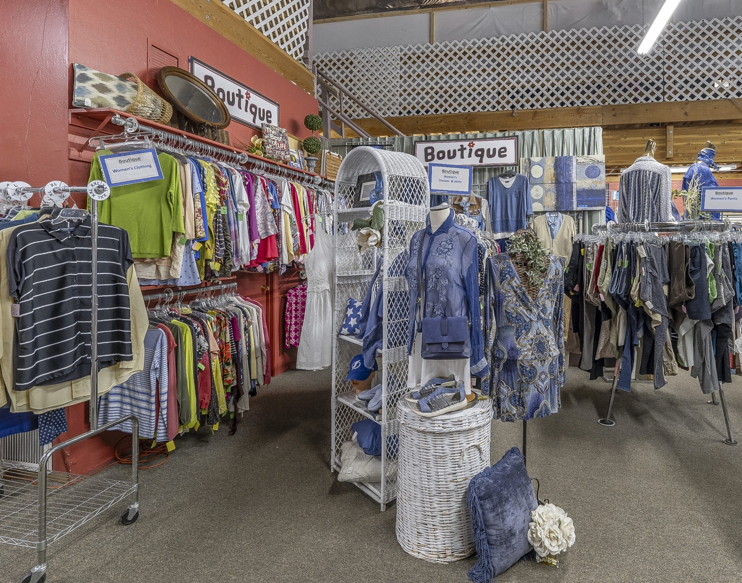 boutique clothing at cedar closet thrift store