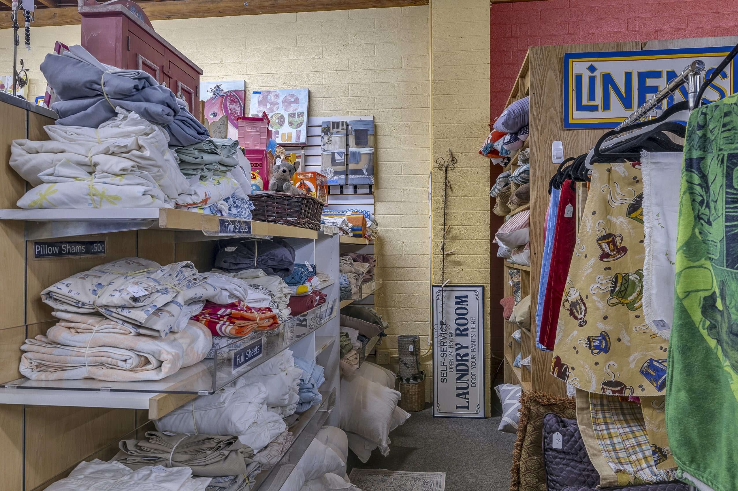 linens for sale at cedar closet flagstaff thrift store